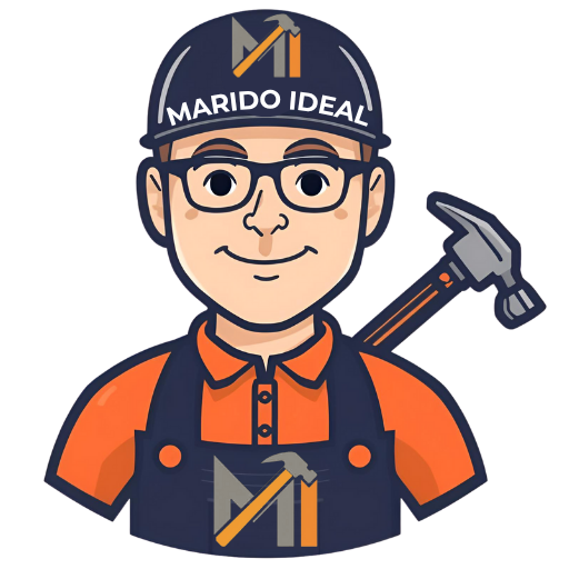 Logotipo e Favicon do Marido Ideal: Personagem Faz-Tudo com Martelo.